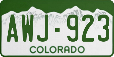 CO license plate AWJ923