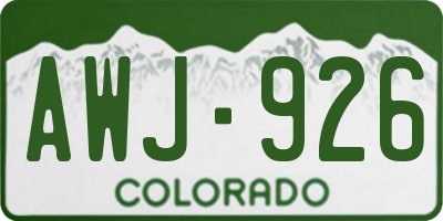 CO license plate AWJ926