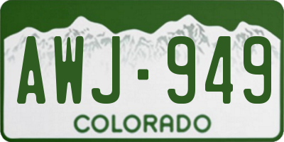 CO license plate AWJ949