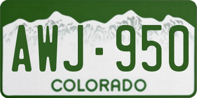 CO license plate AWJ950