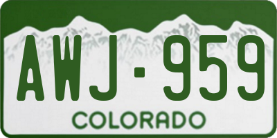 CO license plate AWJ959