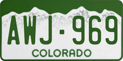 CO license plate AWJ969