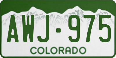CO license plate AWJ975