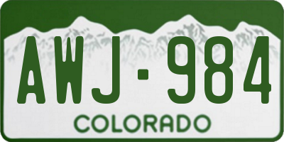 CO license plate AWJ984
