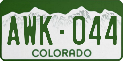 CO license plate AWK044