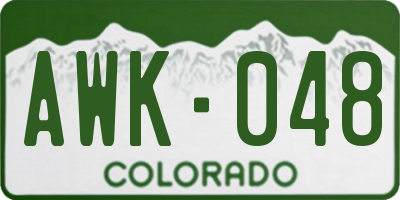 CO license plate AWK048