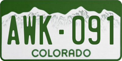CO license plate AWK091