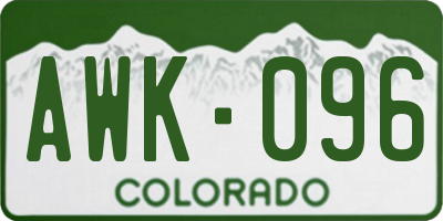 CO license plate AWK096
