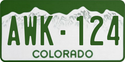 CO license plate AWK124