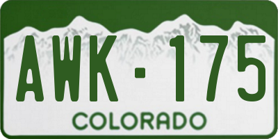 CO license plate AWK175