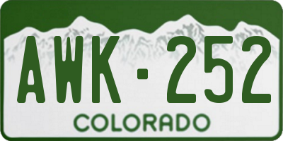 CO license plate AWK252
