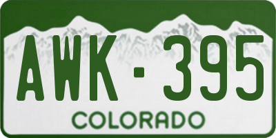 CO license plate AWK395