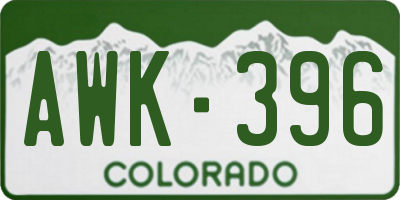 CO license plate AWK396