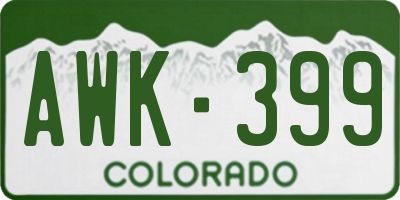 CO license plate AWK399