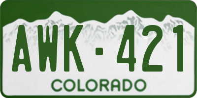 CO license plate AWK421