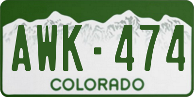 CO license plate AWK474