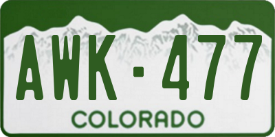 CO license plate AWK477