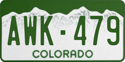 CO license plate AWK479