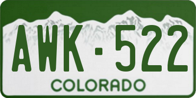 CO license plate AWK522