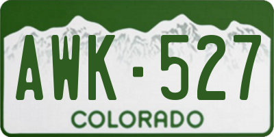 CO license plate AWK527