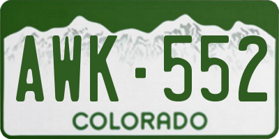 CO license plate AWK552