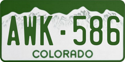 CO license plate AWK586