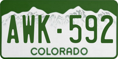 CO license plate AWK592