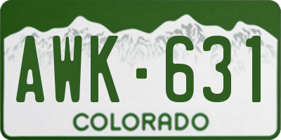 CO license plate AWK631