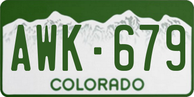 CO license plate AWK679