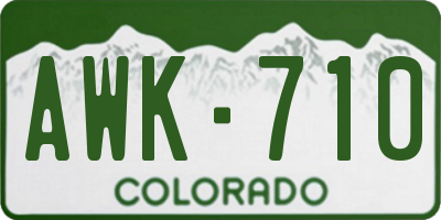 CO license plate AWK710