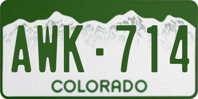 CO license plate AWK714