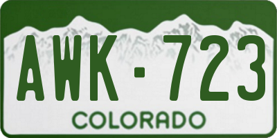 CO license plate AWK723