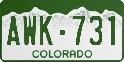 CO license plate AWK731