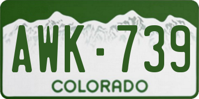 CO license plate AWK739