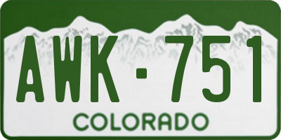 CO license plate AWK751