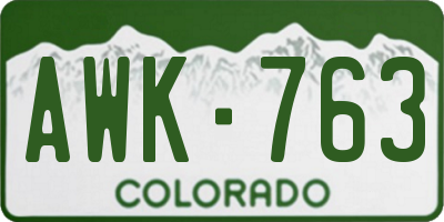 CO license plate AWK763