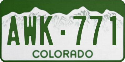 CO license plate AWK771