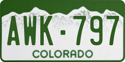 CO license plate AWK797