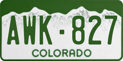 CO license plate AWK827