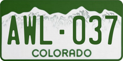 CO license plate AWL037
