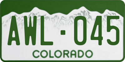 CO license plate AWL045