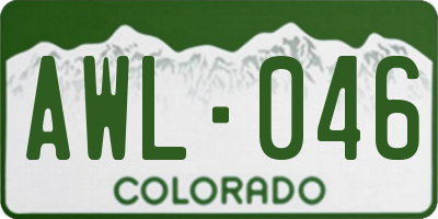 CO license plate AWL046