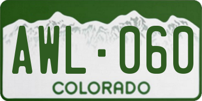 CO license plate AWL060