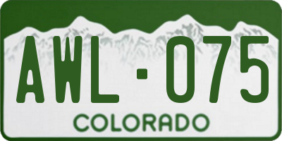 CO license plate AWL075