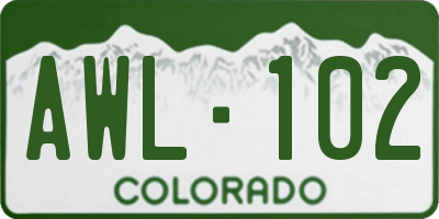 CO license plate AWL102