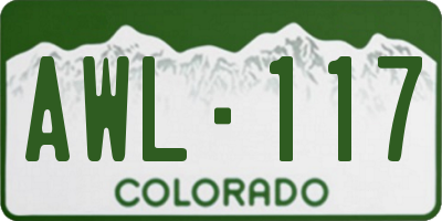 CO license plate AWL117