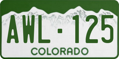 CO license plate AWL125