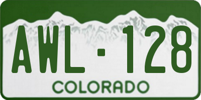 CO license plate AWL128