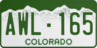 CO license plate AWL165
