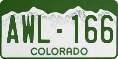 CO license plate AWL166